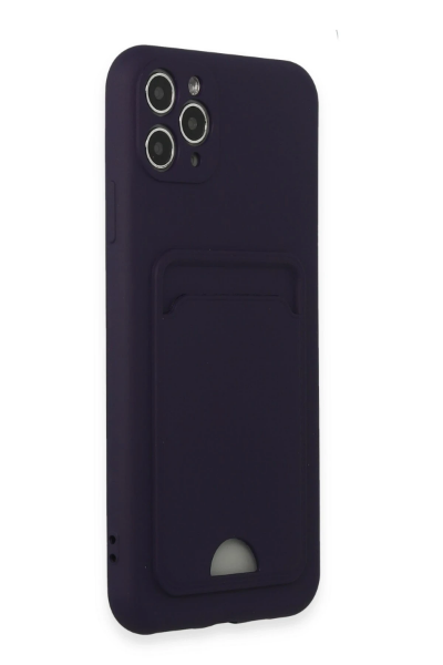 Newface iPhone 11 Pro Max Kılıf Kelvin Kartvizitli Silikon - Derin Mor resmi