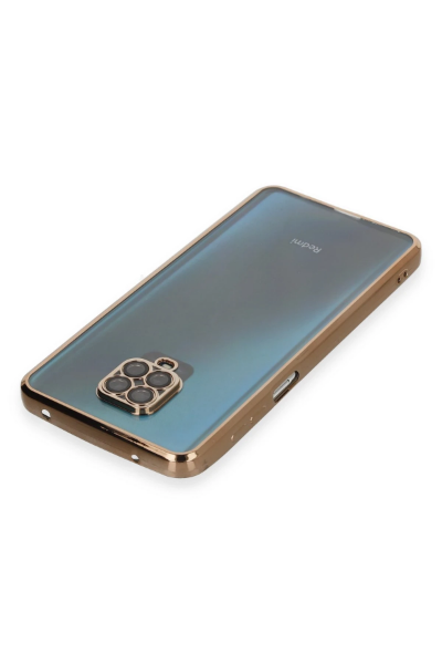 Newface Xiaomi Redmi Note 9 Pro Kılıf Razer Lensli Silikon - Gold resmi