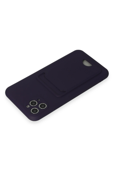 Newface iPhone 11 Pro Max Kılıf Kelvin Kartvizitli Silikon - Derin Mor resmi
