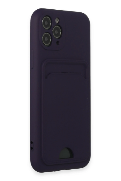 Newface iPhone 11 Pro Kılıf Kelvin Kartvizitli Silikon - Derin Mor resmi