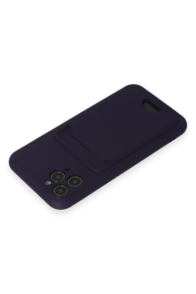Newface iPhone 11 Pro Kılıf Kelvin Kartvizitli Silikon - Derin Mor resmi