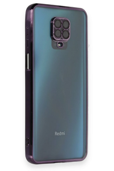Newface Xiaomi Redmi Note 9 Pro Kılıf Razer Lensli Silikon - Mor resmi