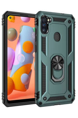 Newface Samsung Galaxy A11 Kılıf Sofya Yüzüklü Silikon Kapak - Yeşil resmi