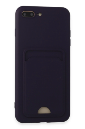 Newface iPhone 7 Plus Kılıf Kelvin Kartvizitli Silikon - Derin Mor resmi