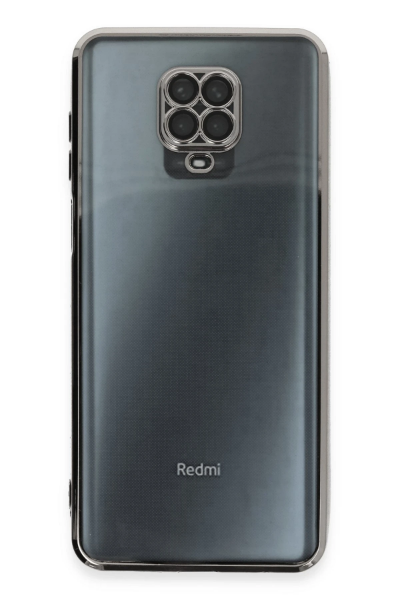 Newface Xiaomi Redmi Note 9 Pro Kılıf Razer Lensli Silikon - Gümüş resmi