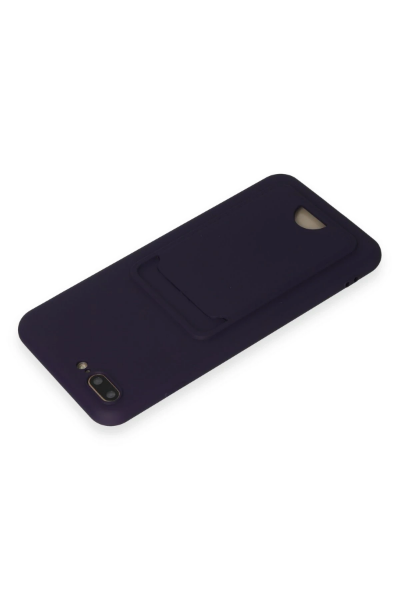 Newface iPhone 7 Plus Kılıf Kelvin Kartvizitli Silikon - Derin Mor resmi
