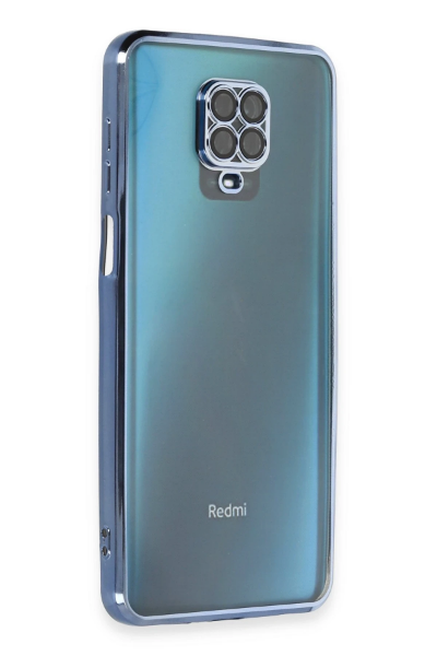 Newface Xiaomi Redmi Note 9 Pro Kılıf Razer Lensli Silikon - Açık Mavi resmi