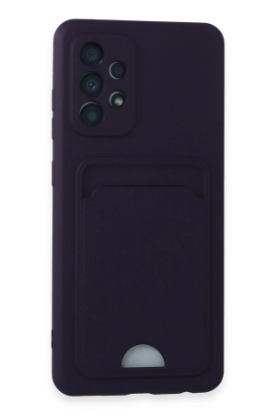 Newface Samsung Galaxy A52 Kılıf Kelvin Kartvizitli Silikon - Derin Mor resmi