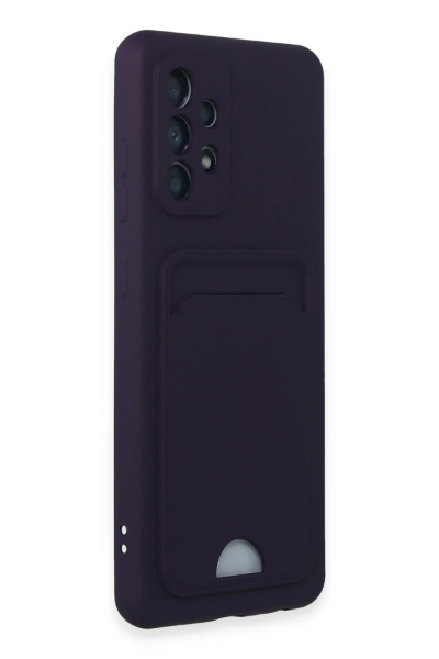 Newface Samsung Galaxy A52 Kılıf Kelvin Kartvizitli Silikon - Derin Mor resmi