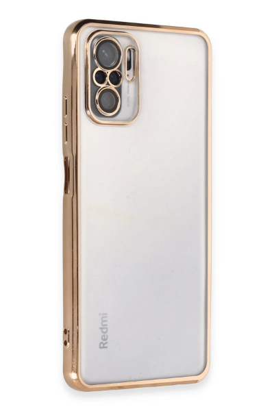 Newface Xiaomi Redmi Note 10 Kılıf Razer Lensli Silikon - Gold resmi
