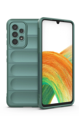 Newface Samsung Galaxy A33 5G Kılıf Optimum Silikon - Koyu Yeşil resmi