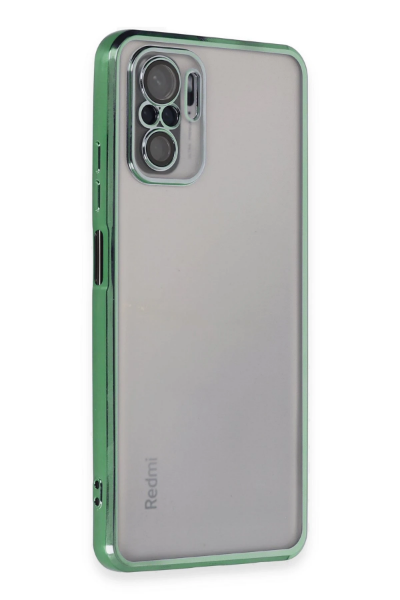Newface Xiaomi Redmi Note 10 Kılıf Razer Lensli Silikon - Yeşil resmi