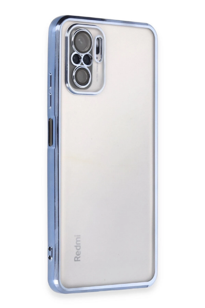 Newface Xiaomi Redmi Note 10 Kılıf Razer Lensli Silikon - Açık Mavi resmi