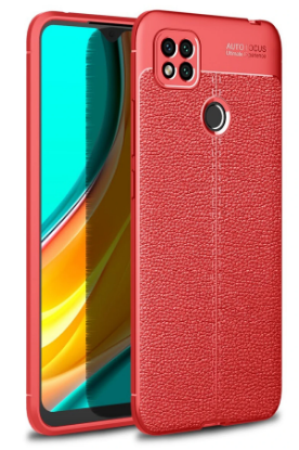 Newface Xiaomi Redmi 9C Kılıf Auto Focus Kapak - Kırmızı resmi