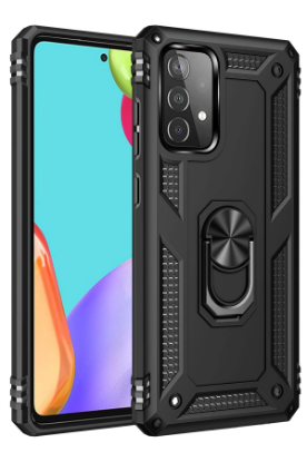 Newface Samsung Galaxy A52 Kılıf Sofya Yüzüklü Silikon Kapak - Siyah resmi