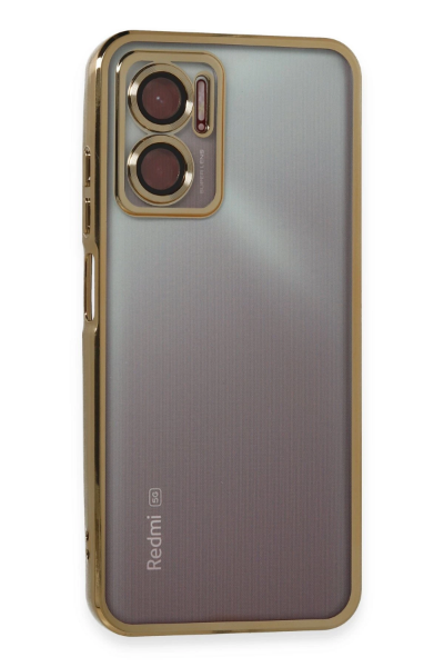 Newface Xiaomi Redmi 10 5G Kılıf Razer Lensli Silikon - Gold resmi
