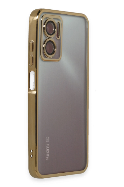 Newface Xiaomi Redmi 10 5G Kılıf Razer Lensli Silikon - Gold resmi