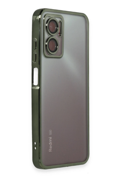 Newface Xiaomi Redmi 10 5G Kılıf Razer Lensli Silikon - Yeşil resmi