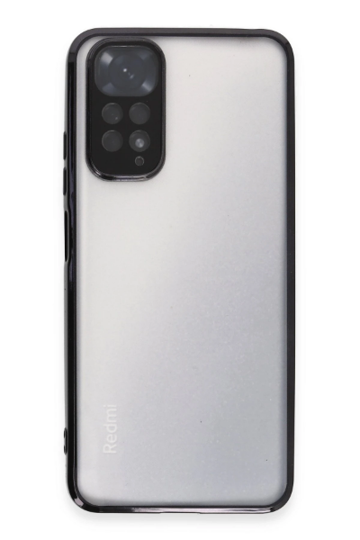 Newface Xiaomi Redmi Note 11 Kılıf Razer Lensli Silikon - Siyah resmi