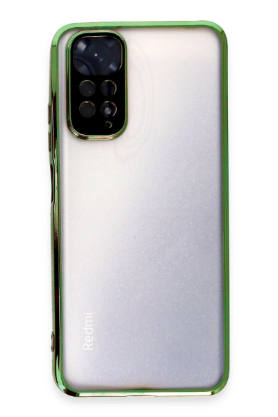 Newface Xiaomi Redmi Note 11 Kılıf Razer Lensli Silikon - Yeşil resmi