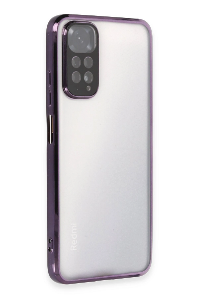 Newface Xiaomi Redmi Note 11 Kılıf Razer Lensli Silikon - Mor resmi