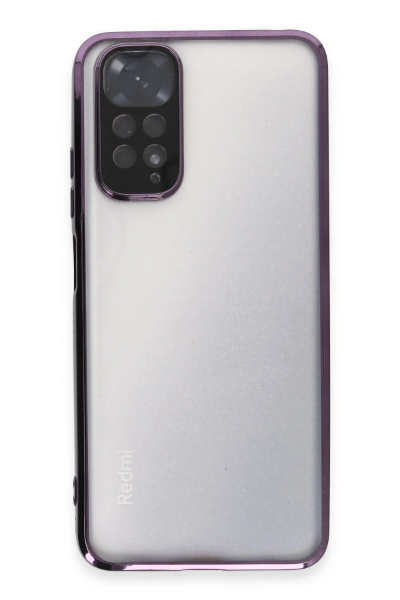 Newface Xiaomi Redmi Note 11 Kılıf Razer Lensli Silikon - Mor resmi