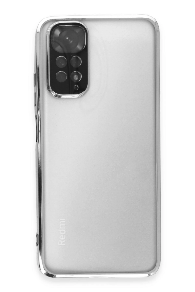 Newface Xiaomi Redmi Note 11 Kılıf Razer Lensli Silikon - Gümüş resmi