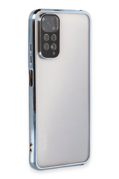 Newface Xiaomi Redmi Note 11 Kılıf Razer Lensli Silikon - Açık Mavi resmi