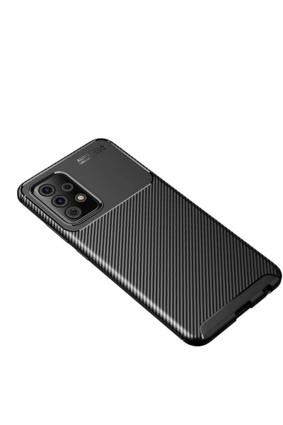Newface Samsung Galaxy A72 Kılıf Auto Focus Karbon Kapak - Siyah resmi