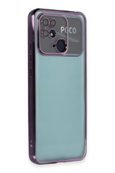 Newface Xiaomi Redmi 10C Kılıf Razer Lensli Silikon - Mor resmi