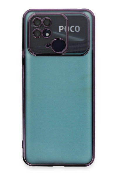 Newface Xiaomi Redmi 10C Kılıf Razer Lensli Silikon - Mor resmi