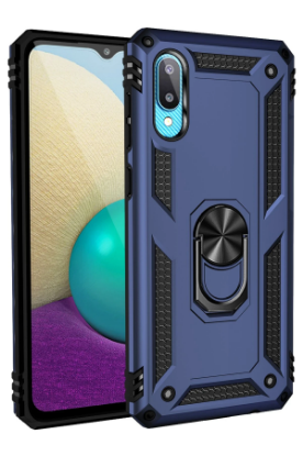 Newface Samsung Galaxy A02 Kılıf Sofya Yüzüklü Silikon Kapak - Lacivert resmi