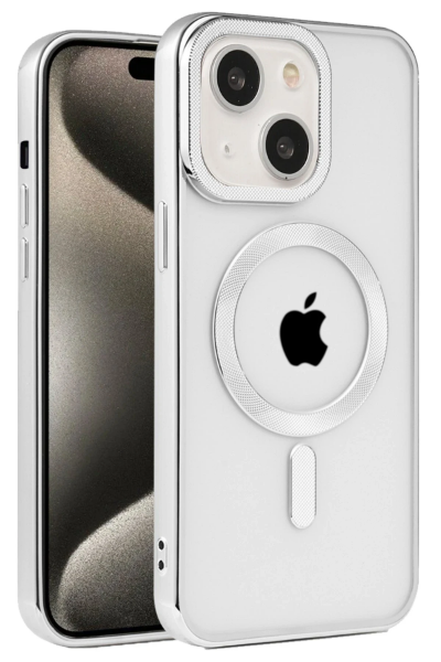 Newface iPhone 15 Kılıf Kronos Magsafe Kapak - Gümüş resmi
