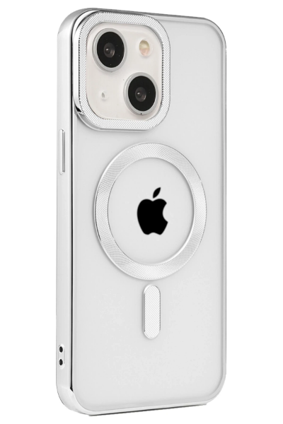 Newface iPhone 15 Kılıf Kronos Magsafe Kapak - Gümüş resmi