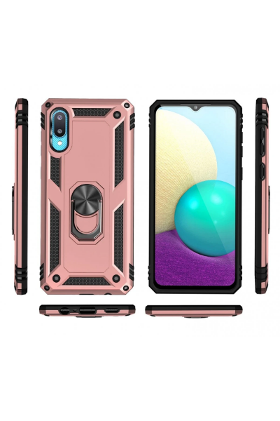Newface Samsung Galaxy A02 Kılıf Sofya Yüzüklü Silikon Kapak - Rose resmi