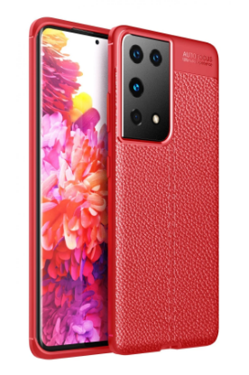 Newface Samsung Galaxy S21 Ultra Kılıf Auto Focus Kapak - Kırmızı resmi