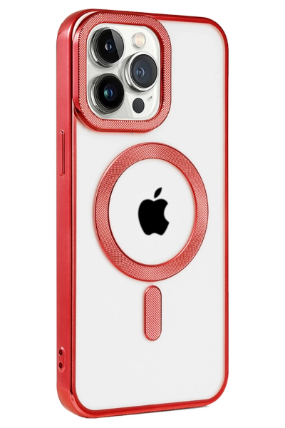 Newface iPhone 15 Pro Max Kılıf Kronos Magsafe Kapak - Kırmızı resmi