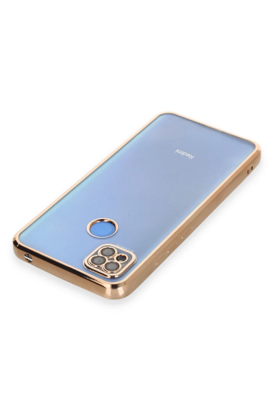 Newface Xiaomi Redmi 9C Kılıf Razer Lensli Silikon - Gold resmi