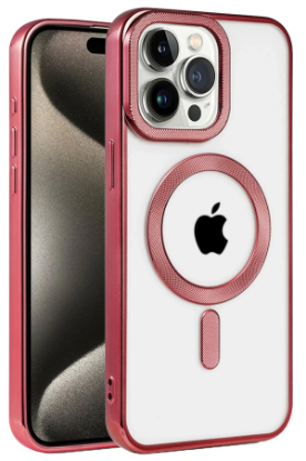 Newface iPhone 15 Pro Max Kılıf Kronos Magsafe Kapak - Bordo resmi