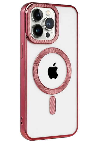 Newface iPhone 15 Pro Max Kılıf Kronos Magsafe Kapak - Bordo resmi