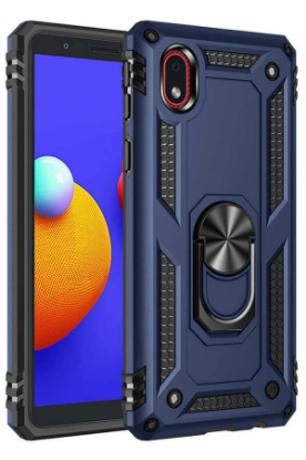 Newface Samsung Galaxy A01 Core Kılıf Sofya Yüzüklü Silikon Kapak - Lacivert resmi