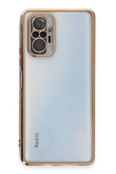 Newface Xiaomi Redmi Note 10 Pro Kılıf Razer Lensli Silikon - Gold resmi