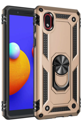 Newface Samsung Galaxy A01 Core Kılıf Sofya Yüzüklü Silikon Kapak - Gold resmi