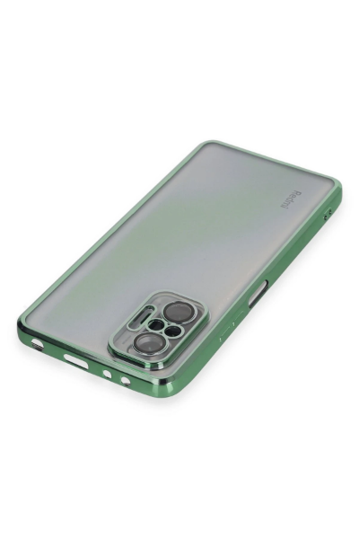 Newface Xiaomi Redmi Note 10 Pro Kılıf Razer Lensli Silikon - Yeşil resmi