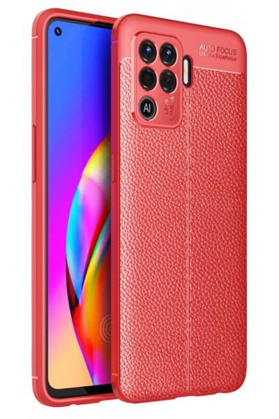 Newface Oppo Reno 5 Lite Kılıf Auto Focus Kapak - Kırmızı resmi