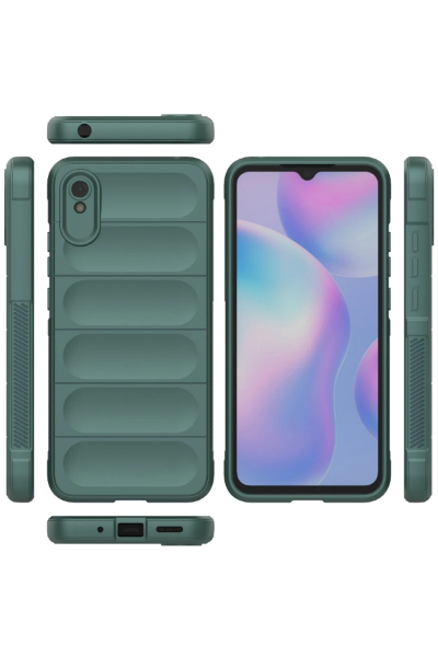 Newface Xiaomi Redmi 9A Kılıf Optimum Silikon - Koyu Yeşil resmi