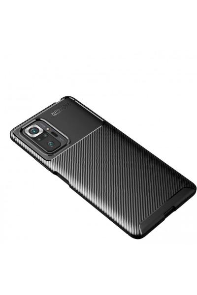 Newface Xiaomi Redmi Note 10 Pro Kılıf Auto Focus Karbon Kapak - Siyah resmi