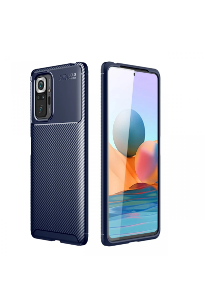 Newface Xiaomi Redmi Note 10 Pro Kılıf Auto Focus Karbon Kapak - Lacivert resmi