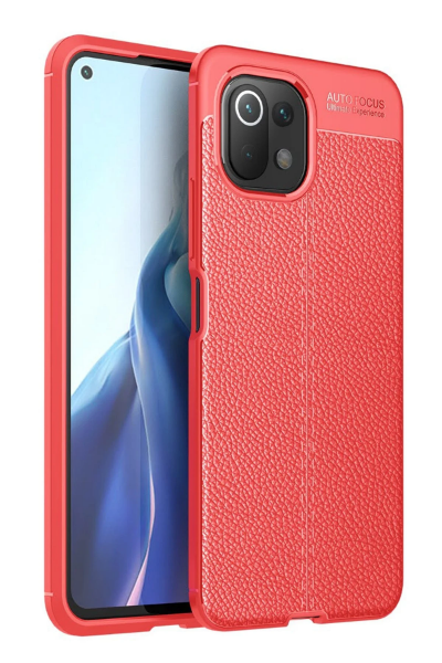 Newface Xiaomi Mİ 11 Lite Kılıf Auto Focus Kapak - Kırmızı resmi