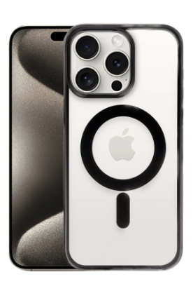 Newface iPhone 15 Pro Kılıf Erozi Magsafe Kapak - Siyah resmi